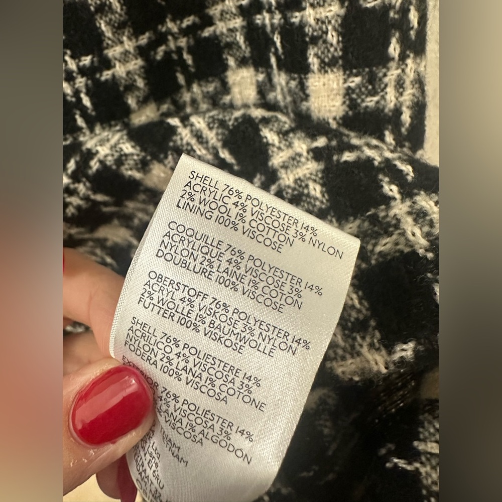 Urban Outfitters Black & White Mini Dress UO Lily Check Tweed Print Form Fitting - Picture 9 of 9